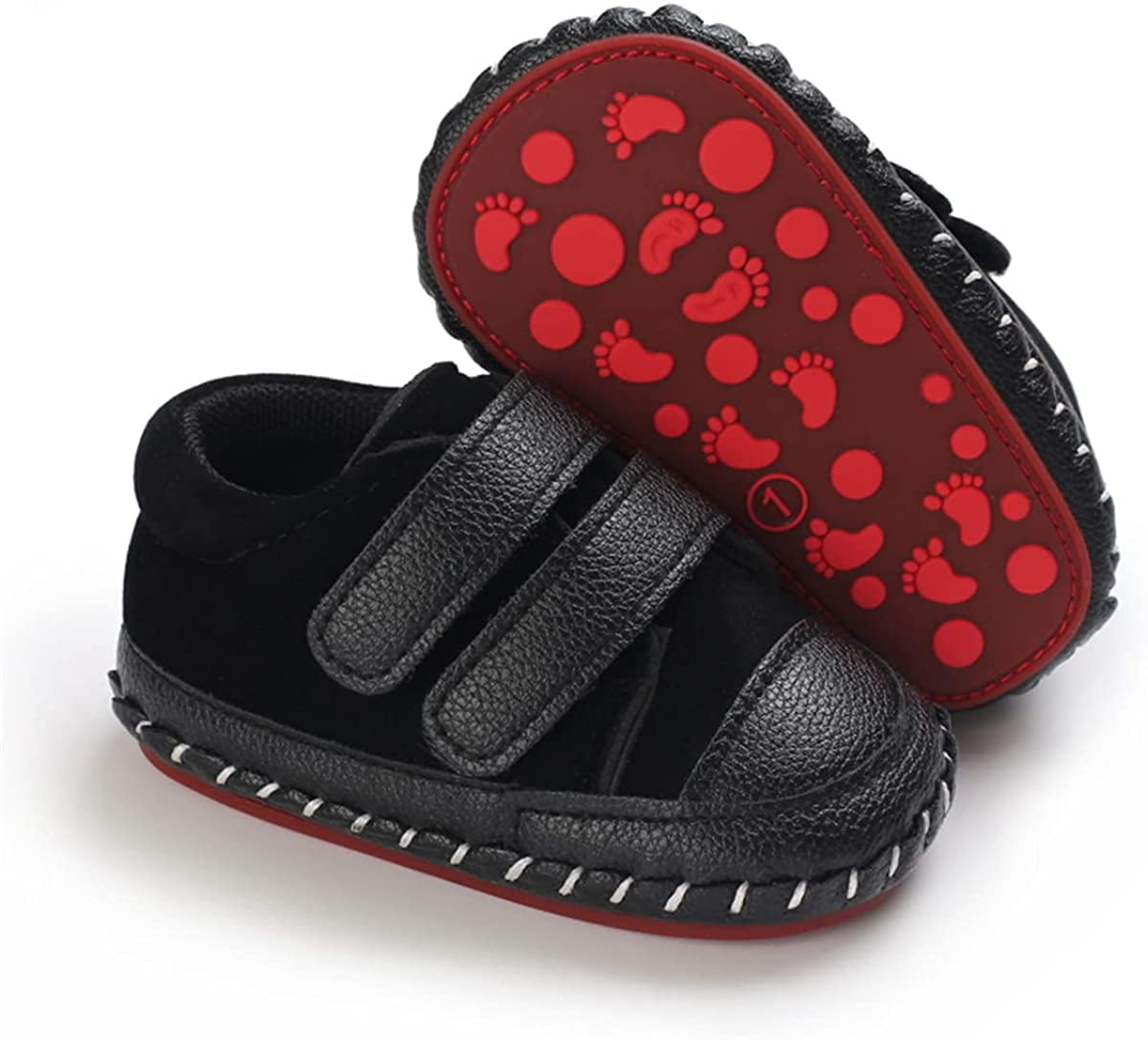 Baby Boys Girls Walking Shoes Hard Bottom Non Slip PU Leather