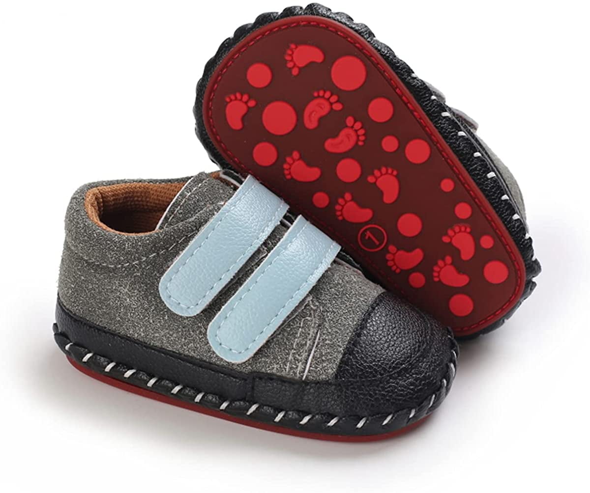 Baby Boys Girls Walking Shoes Hard Bottom Non Slip PU Leather