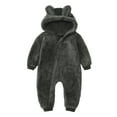 thumbnail image 1 of Baby Boys Girls Warm Hooded Coat Thick Baby Snowsuit Infant Jumpsuit Jacket Snow Suits Plush Cute Bear Ears Winter Romper, 1 of 7