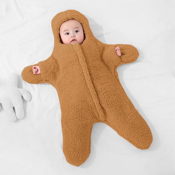Baby Boys Girls Warm Sleeping Bag Fleece Star Shape Zipper Hoodie Homewear Clothing