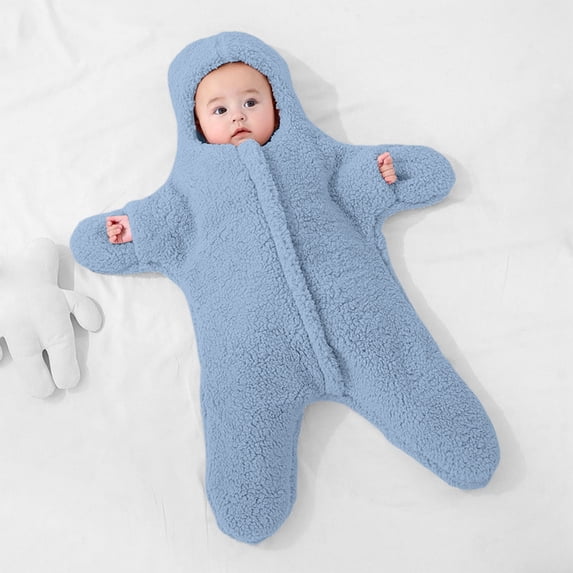 Baby Boys Girls Warm Sleeping Bag Fleece Star Shape Zipper Hoodie Homewear Clothing