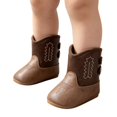 thumbnail image 1 of Baby Boys Girls Western Cowboy Ankle Boots, Soft Sole Side Hook Loop First Walker Boots for Infant Toddler Dress Shoes, 1 of 6