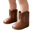 thumbnail image 1 of Baby Boys Girls Western Cowboy Ankle Boots, Soft Sole Side Hook Loop First Walker Boots for Infant Toddler Dress Shoes, 1 of 6
