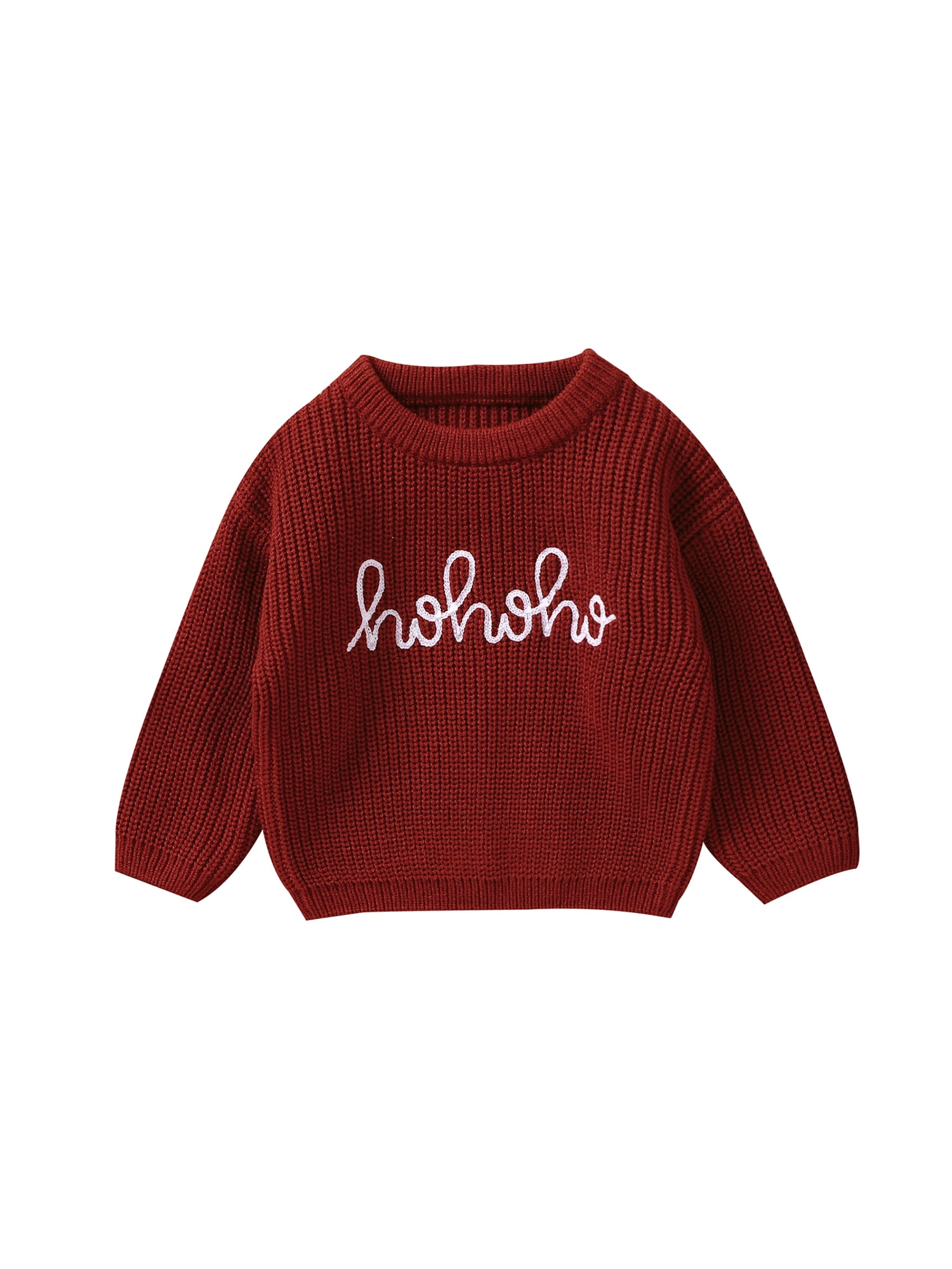 Baby Boys Girls Winter Christmas Sweaters Long Sleeve Crew Neck Letters