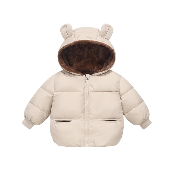 Baby Boys Girls Winter Coat Baby Boys Puffer Coat Baby Hoodie with Bear Ear Lightweight Puffer Jacket Baby Clothes 4-5 Years