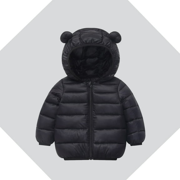 Baby Boys Girls Winter Coat,Baby Boys Puffer Coat Cute Bear Ear with Hoods Zipper Up Down Coats for Toddler Baby Child Down Jacket Baby Boy Clothes