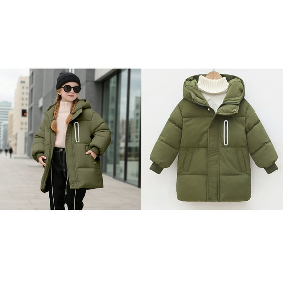 Baby Boys Girls Winter Coat,Baby Boys Puffer Coat Mid-length Hooded Jacket Zipper Windproof Jacket Outwear For Baby Boys Boys Winter Jacket Baby Winter Clothes