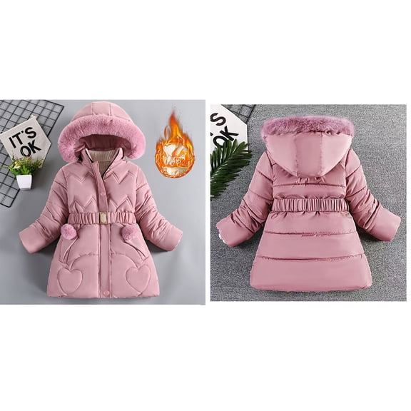 Baby Boys Girls Winter Coat,Baby Girls Puffer Coat With Mid-length Hoods Thicken Windproof Zipper Warm Outwear For Kids Winter Jacket Winter Baby Girl Clothes