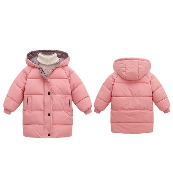 Baby Boys Girls Winter Coat,Baby Girls Puffer Coat Mid-length Jackets Lightweight Puffer Jacket For Kids Thick Fleece Parka Baby Winter Clothes