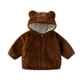 thumbnail image 1 of Baby Boys Girls Winter Coat Fleece Baby Hoodie with Bear Ear for Baby Infant Baby Winter Jacket Newborn Baby Boy Clothes 18-24 Months, 1 of 9