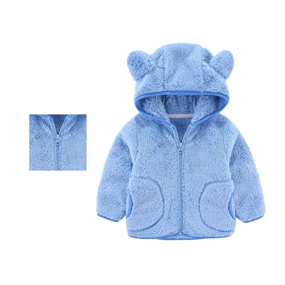 Baby Boys Girls Winter Coat Jacket Bear Ear Hooded Jacket for Kids Baby Boys Baby Winter Jacket Warm Thick Clothes 1-2 Years