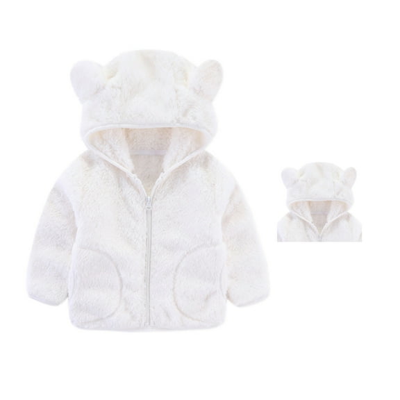Baby Boys Girls Winter Coat Jacket Cute Bear Ear Hooded Jackets with Pockets for Kids Baby Boys Winter Jacket Winter Baby Girl Clothes 3-4 Years