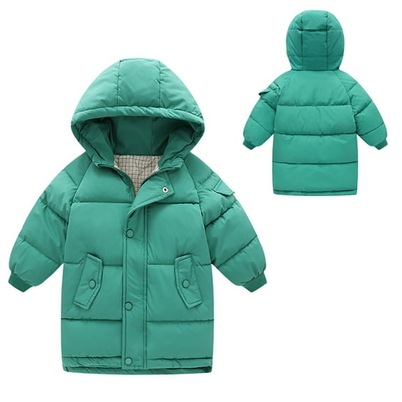 Baby Boys Girls Winter Coat,Kids Puffer Coat Mid-length Hooded Jacket Long Sleeve Light Winter Coats For Baby Boys Boys Winter Jacket Baby Boy Clothes