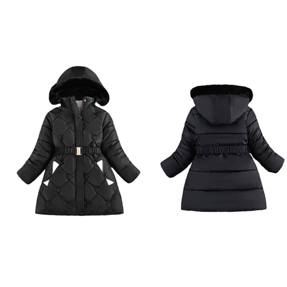 Baby Boys Girls Winter Coat,Kids Puffer Coat Mid-length Hooded Jacket Windproof Down Jacket For Baby Kids Child Down Jacket