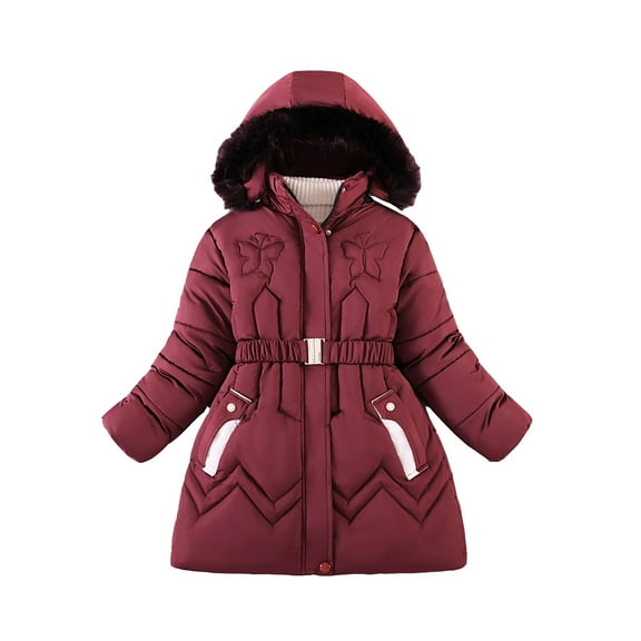 Baby Boys Girls Winter Coat,Kids Puffer Coat Mid-length Hooded Jackets With Pockets Zipper Windproof Jacket Outwear For Kids Baby Girls Baby Winter Jacket
