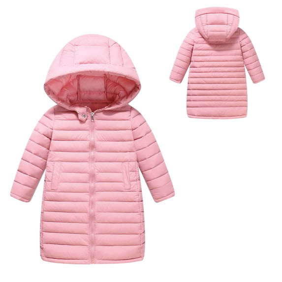 Baby Boys Girls Winter Coat,Kids Puffer Coat With Mid-length Hoods Thicken Windproof Zipper Warm Outwear For Baby Kids Child Down Jacket Baby Winter Coat