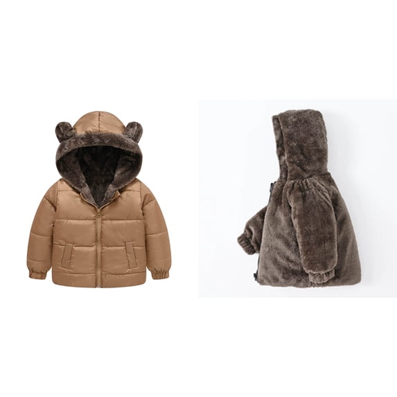 Baby Boys Girls Winter Coat,Little Boys Girls Puffer Coat Bear Ear Hooded Jacket Long Sleeve Light Winter Coats for Toddler Baby Boys Toddler Fall Jacket Toddler Winter Clothes