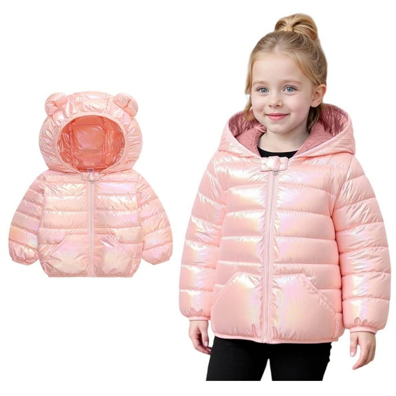 Baby Boys Girls Winter Coat,Toddler Puffer Coat Bear Ear Cute Jackets Lightweight Puffer Jacket for Baby Girls Puffer Jacket Toddler Winter Baby Girl Clothes