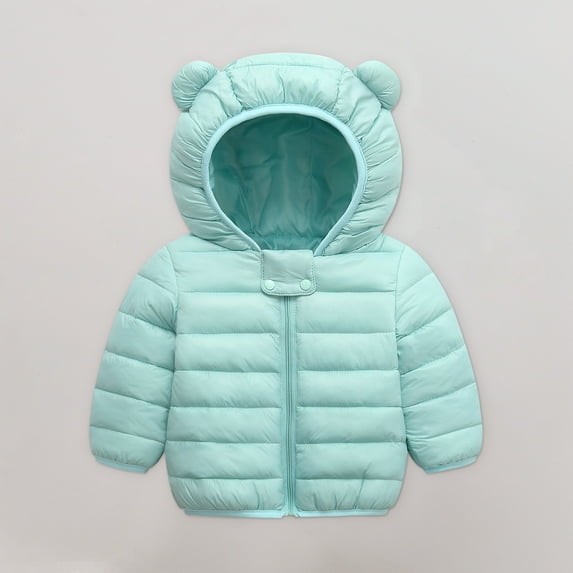 Baby Boys Girls Winter Coats Hoods Light Cute Baby Girls Jacket Kids Boys Down With Ear Hoodie Spring Girl Clothes Infant Children's Clothing For Boys Coat for 12-18 Months