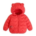 thumbnail image 1 of Baby Boys Girls Winter Coats Toddler Bear Hoods Down Jacket Baby Kids Dinosaur Light Puffer Padded Outwear, 1 of 6