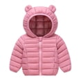 thumbnail image 1 of Baby Boys Girls Winter Coats Toddler Light Puffer Down Jacket Infant Kids Bear Hoods Padded Outwear(Color:Pink,Size:3-4Years), 1 of 4