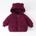 thumbnail image 1 of Baby Boys Girls Winter Down Coat Bear Ear Hooded Jacket Lining Warm Outwear Light Puffer Padded Jacket Winter Coat Outfits 7T, 1 of 3