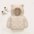 thumbnail image 1 of Baby Boys Girls Winter Down Coat Bear Ears Hooded Jacket Zip Up Outerwear Padded Puffer with Pockets Children's Winter Coat Size 2-3, 1 of 4