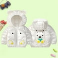 thumbnail image 1 of Toddler Baby Winter Down Coat Cute Bear Ears Hooded Jacket Long Sleeve Outerwear Lightweight Puffer Padded Jacket Winter Coat Outfits Size 3-4, 1 of 4