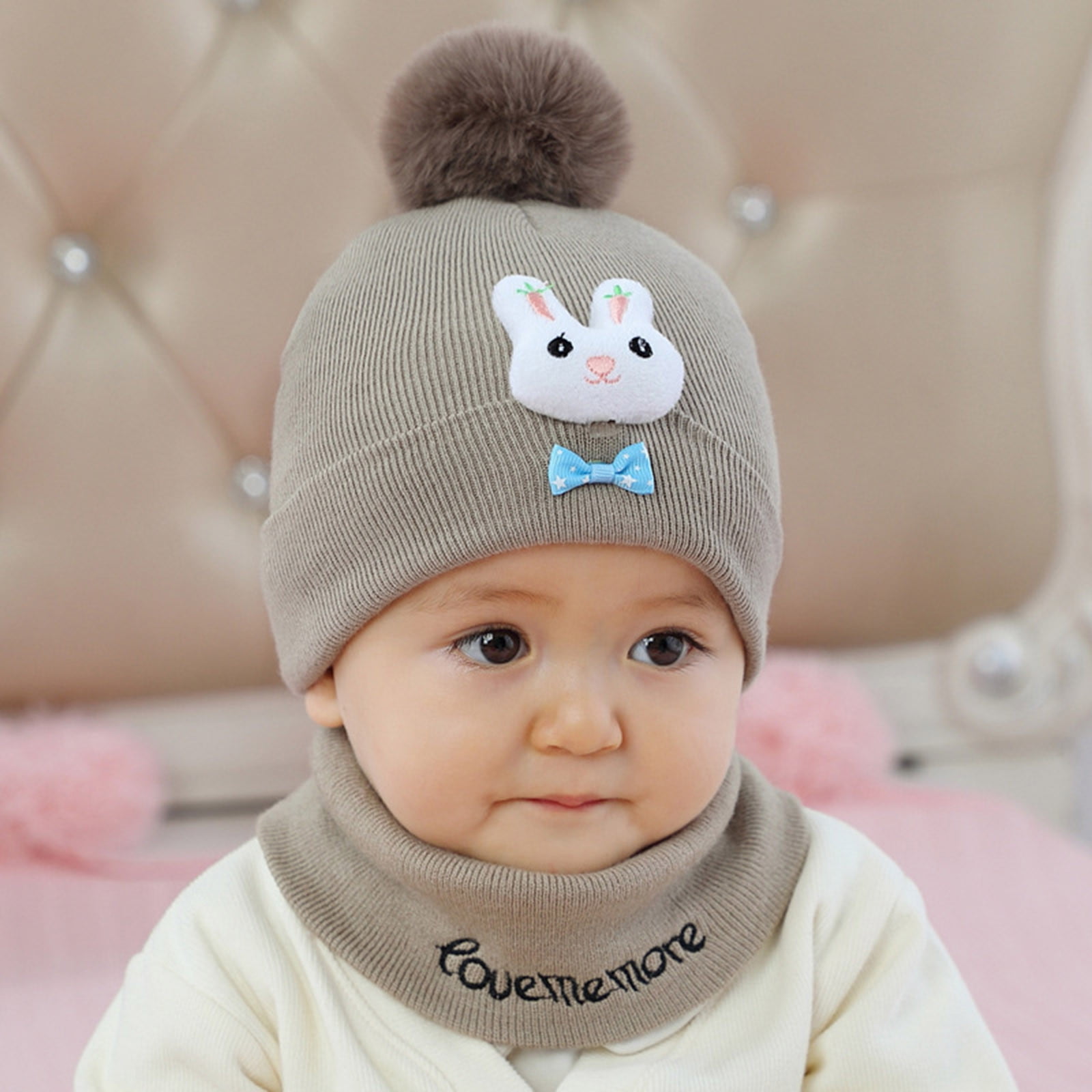 Baby Boys Girls Winter Hat Scarf Boys Girls Warm Windproof Fleece Lined ...