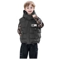 thumbnail image 1 of Baby Boys Girls Winter Hooded Puffer Vest Sleeveless Jacket Zip-up Lined Padded Vest Waistcoat Outwear Fall Winter Outfit Clothes for Toddler Kids Size 2-3, 1 of 5