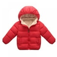 thumbnail image 1 of Baby Boys Girls Winter Jacket Fleece Lined Down Cotton Windproof Warm Removable Hooded Puffer Coats, 1 of 10