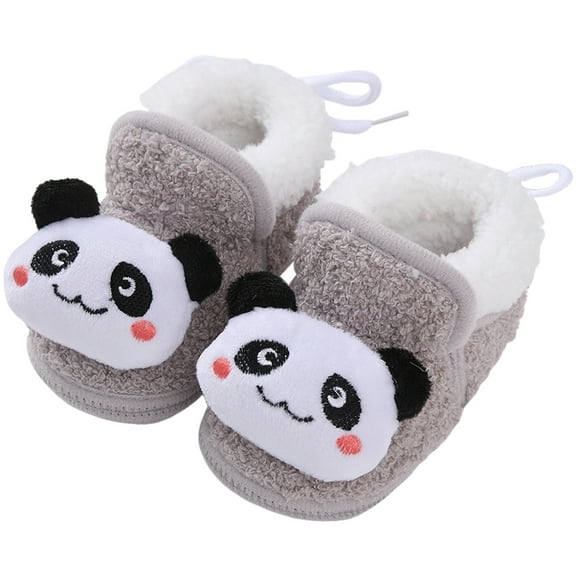 Baby Boys Girls Winter Warm Booties Cute Animal Cozy Fuzzy Slippers Toddler Infant Non-Slip Walking Shoes