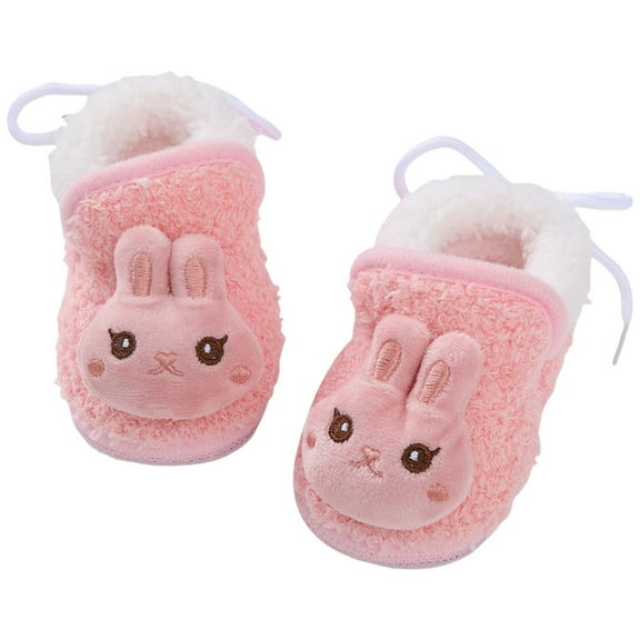 Baby Boys Girls Winter Warm Booties Cute Animal Cozy Fuzzy Slippers Toddler Infant Non-Slip Walking Shoes