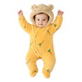 thumbnail image 1 of Baby Boys Girls Winter Warm Fleece Footie Bunting Snowsuit,Carrot‑Print Cartoon Hooded Onesie,0‑12 Months, 1 of 4