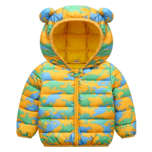 Baby Boys Girls Winter Warm Puffer Jacket Coat Kids 3D Ear Hooded Top Outerwear