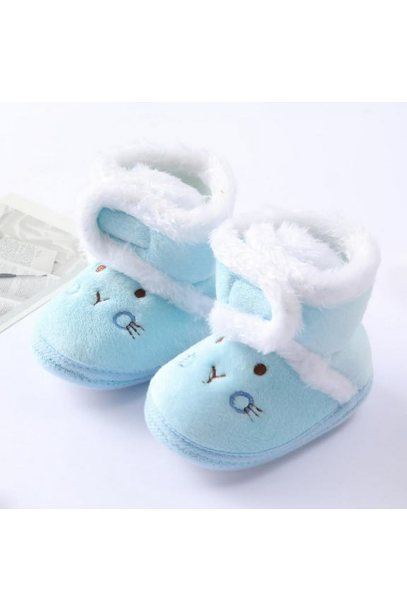 Baby Boys Girls Winter Warm Snow Boots,Premium Plush Cozy Non Slip Soft Sole Toddler First Walker Winter Warm Crib Shoes