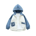 thumbnail image 1 of Baby Boys Girls Zip Up Hoodies Toddler Cartoon Print Jackets Fall Winter Casual Long Sleeve Hooded Coats With Pockets For Gifts,Blue 5,4 Years, 1 of 5