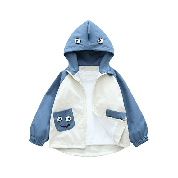 Baby Boys Girls Zip Up Hoodies Toddler Cartoon Print Jackets Fall Winter Casual Long Sleeve Hooded Coats With Pockets For Gifts,Blue 5,4 Years