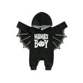 thumbnail image 1 of Baby Boys Halloween Jumpsuit, Letter/Ghost Print Hooded Batwing Sleeve Romper with Crotch Snaps, 1 of 9