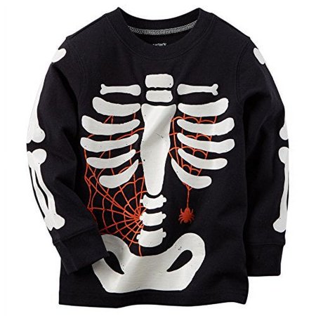 Baby Boys' Halloween Skeleton Tee (3m, Black)