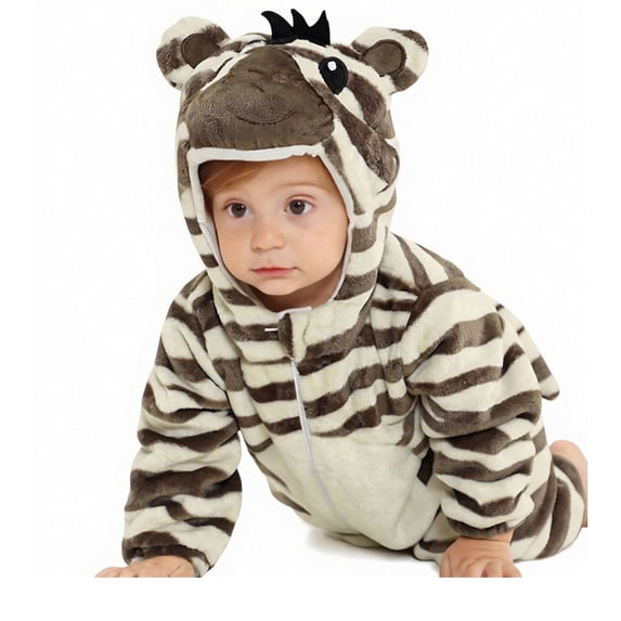 Baby Boys Hooded Jumpsuit Unisex Toddler Romper Long Sleeve Bodysuit Baby Fall Outfits Clothes 3-4 Years