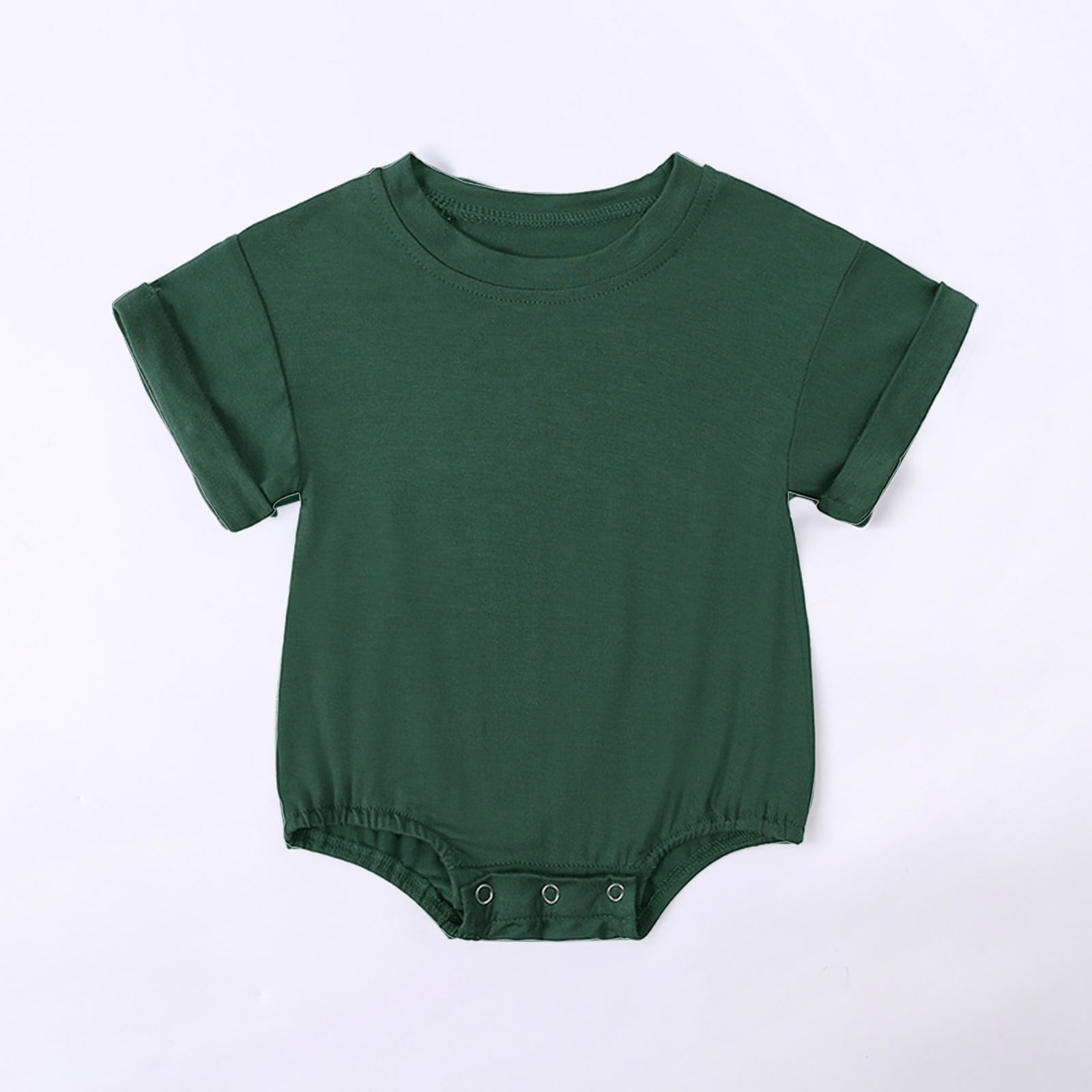 Baby Boys Jumpsuit, Short Sleeve One Piece Outfit, Crew Neck, Solid ...