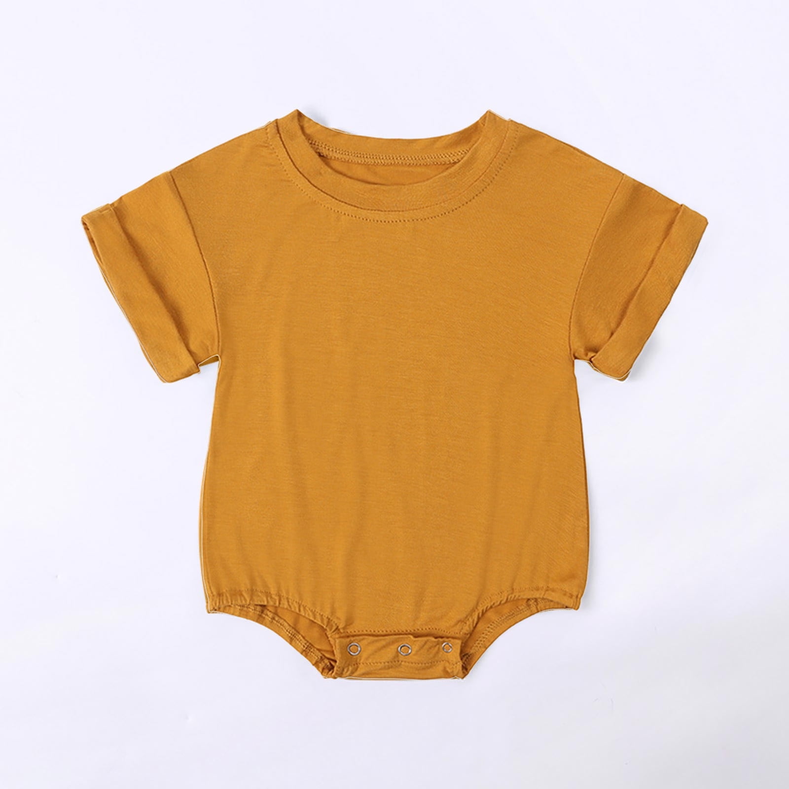 Baby Boys Jumpsuit, Short Sleeve One Piece Outfit, Crew Neck, Solid ...