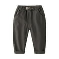 thumbnail image 1 of Baby Boys Khaki Pants Solid Color Casual Loose Trousers With Pocket, 1 of 3