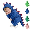 thumbnail image 1 of Baby Boys Long Sleeve Hooded Zip up Jumpsuit Dinosaur Costume Warm Infant Baby Clothes Halloween Party Clothes Halloween Costumes Kids Boys Size 0-9 Months, 1 of 8