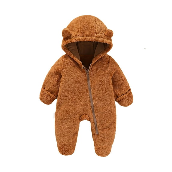Baby Boys Long Sleeve Romper Jumpsuit Clothes Fleece Warm Baby Boy Baby Rompers Newborn Baby Winter Girls Boys Clothes,3-6 Months