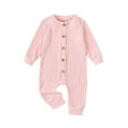 thumbnail image 1 of Baby Boys One-Pieces Long Sleeve Solid Color O Neck Unisex Romper Cute Bodysuit, 1 of 6