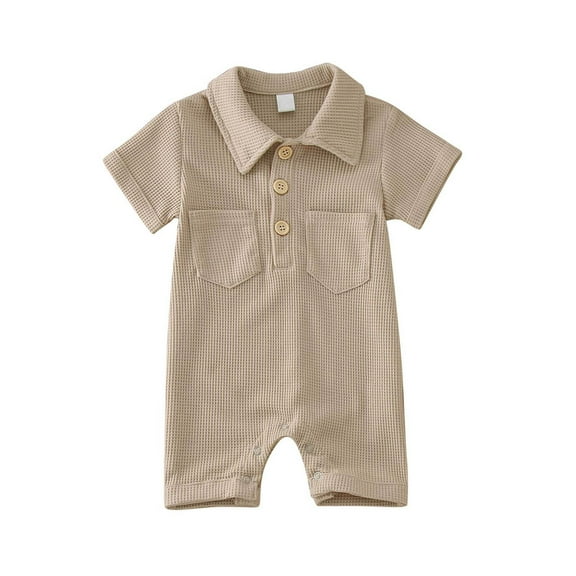 Baby Boys One-Pieces Short Sleeve Solid Romper Cute Dailywear One-Pieces Clothes