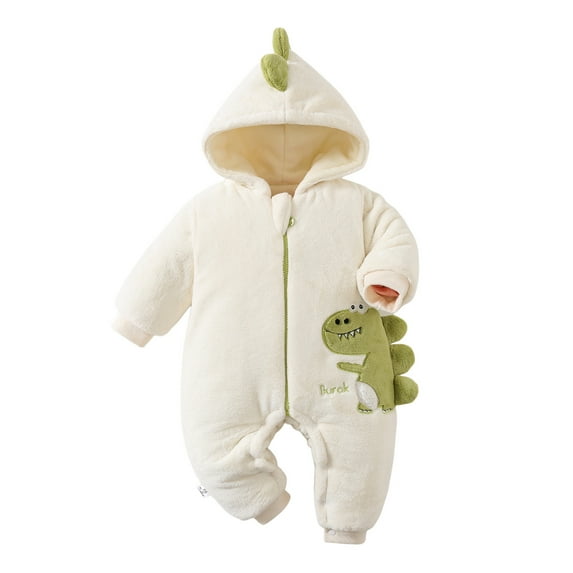Baby Boys Onesies Thick Snowsuit Winter Warm Cute Cartoon Coats Hooded Romper Cute One-Piece Playsuits For Babys