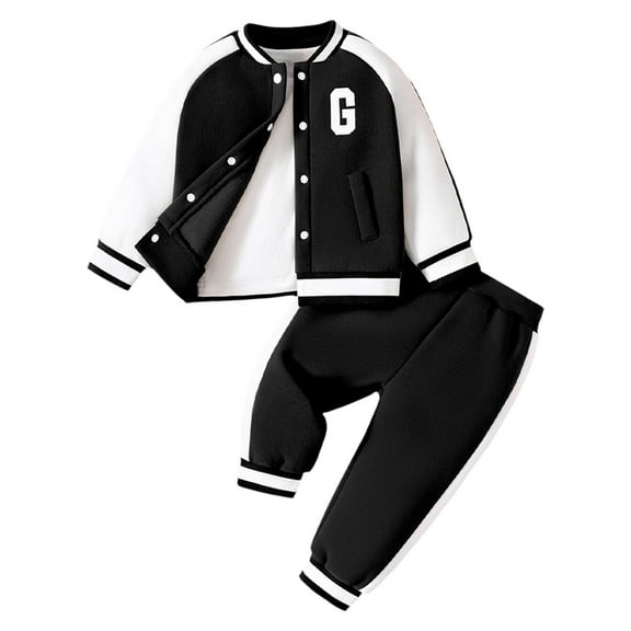 Hwmodou Baby Boys Outfit Sets Toddler Boy Long Sleeve Letter Prints Tops And Pants Kids 2Pcs Set Outfits Kids Clothese,2-Piece,Size 18M-7Y